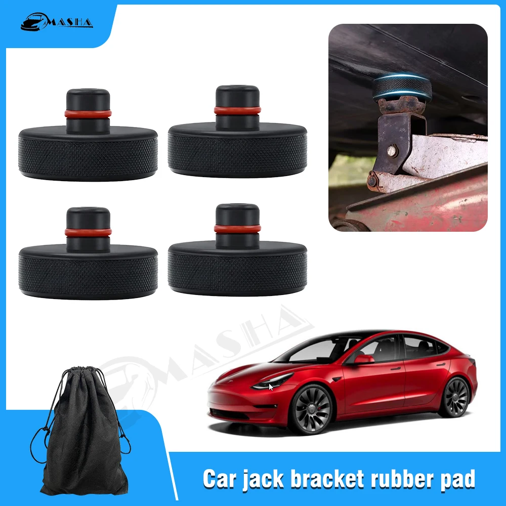 

4Pcs Protect Car Battery Chassis Accessories Rubber Lifting Jack Pad Adapter For Tesla Model 3 Model Y X S Puck Repair Tools