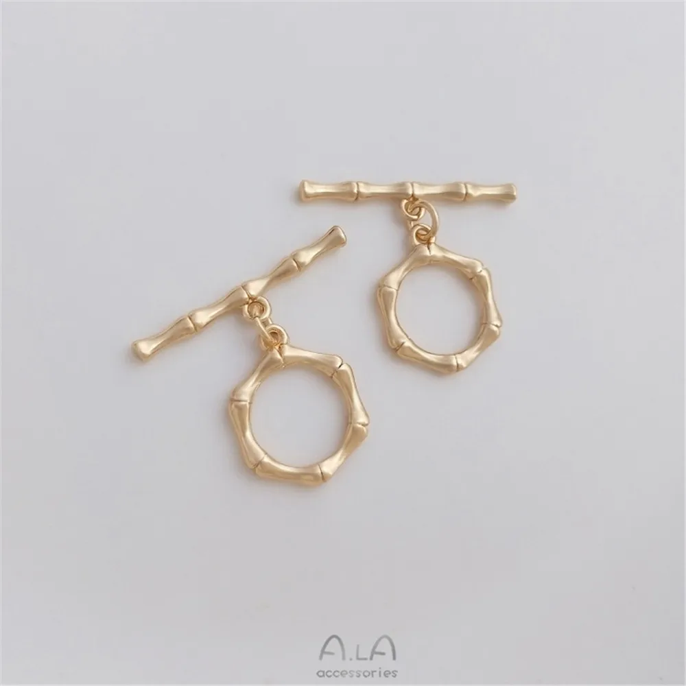 14K gold wrapped bamboo knot shape six - sided circular OT buckle manual DIY connecting buckle end buckle accessories
14K gold wrapped bamboo knot shape six - sided circular OT buckle manual DIY connecting buckle end buckle accessories