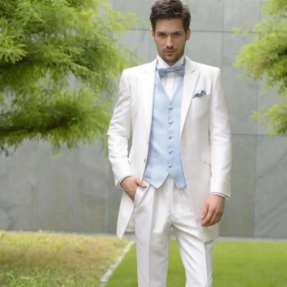 White One Button Notch Lapel Groomsman Wedding Party Men Suit Groom Tuxedos Wedding Party Mens Suits (Jacket+Pants+vest)
White One Button Notch Lapel Groomsman Wedding Party Men Suit Groom Tuxedos Wedding Party Mens Suits (Jacket+Pants+vest)
