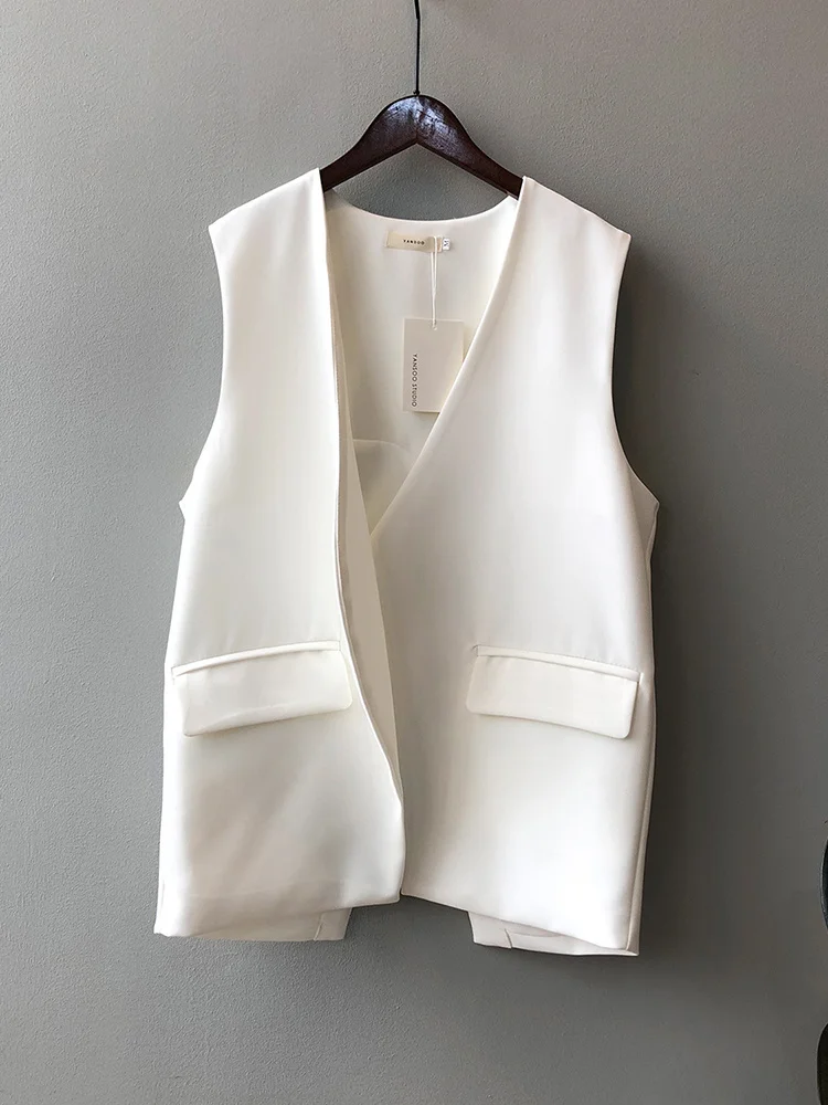 Back Irregular Split Office Lady Suit Vest Women V-neck Fashion Loose Sleeveless Jacket 2023 Summer Tide Open Stitch Top Y781
Back Irregular Split Office Lady Suit Vest Women V-neck Fashion Loose Sleeveless Jacket 2023 Summer Tide Open Stitch Top Y781
