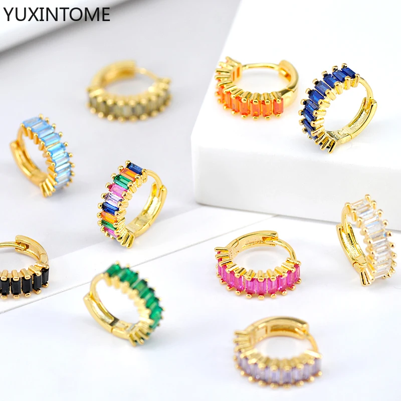 YUXINTOME 925 Sterling Silver Needle Colorful Zircon Rainbow Huggie Hoop Earrings For Women Female Piercing Jewelry Gifts
YUXINTOME 925 Sterling Silver Needle Colorful Zircon Rainbow Huggie Hoop Earrings For Women Female Piercing Jewelry Gifts