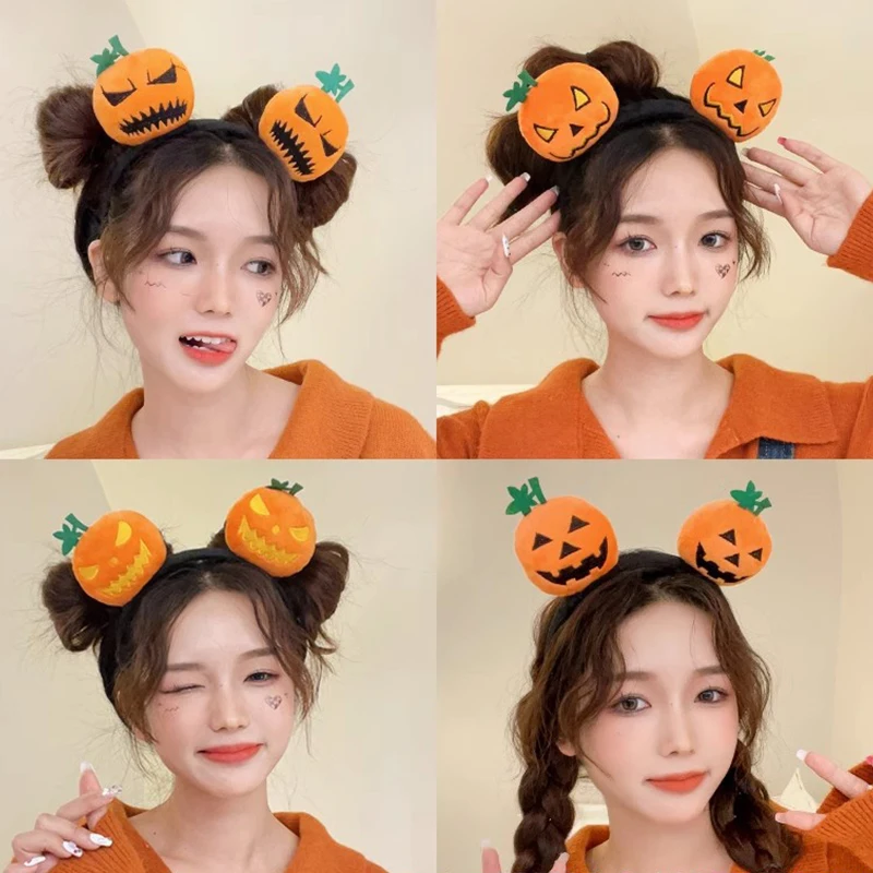 

Halloween Devil Pumpkin Headbands Girls Festival Hair Hoops Cute Styling Tools Bezel Headwear Fashion Headdress Accessories