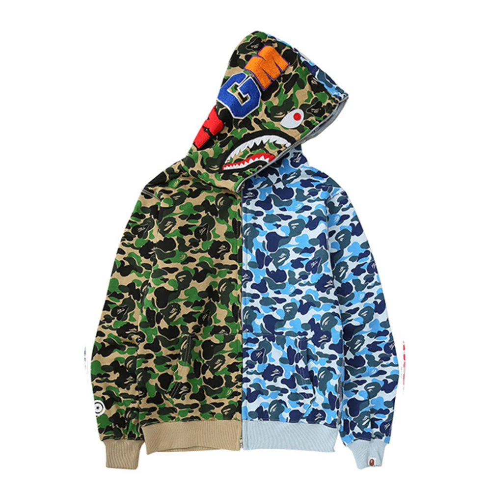 Fashion Camouflage Bape Hoodie Men Women Couples Streetwear Casual Shark Zip Up Pull Hoodies Sudaderas Sweatshirts Coat Cardigan 
Fashion Camouflage Bape Hoodie Men Women Couples Streetwear Casual Shark Zip Up Pull Hoodies Sudaderas Sweatshirts Coat Cardigan