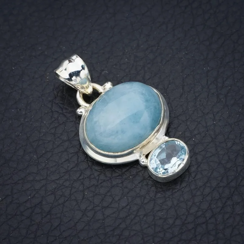 StarGems Milky Aquamarine Blue Topaz Handmade 925 Sterling Silver Pendant 1.25" F4889
StarGems Milky Aquamarine Blue Topaz Handmade 925 Sterling Silver Pendant 1.25" F4889