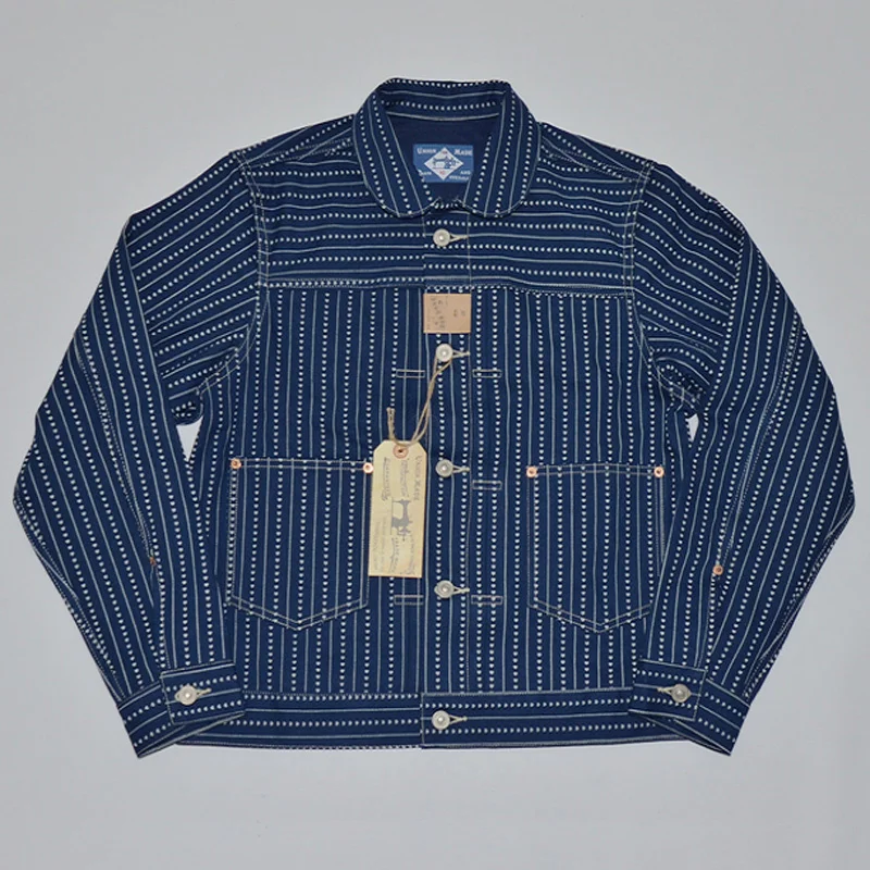 Bob Dong Vintage Wabash Jean Jacket Men Stripes Indigo Shirt Selvage Denim Short Outwear Striped Jacket Spring Work Coat
Bob Dong Vintage Wabash Jean Jacket Men Stripes Indigo Shirt Selvage Denim Short Outwear Striped Jacket Spring Work Coat