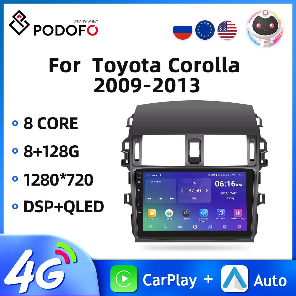 NEW2023 Podofo Android 2din Car Radio For Toyota Corolla 2009-2013 Car Multimedia Player GPS Navigation WIFI Wireless Carplay 12
NEW2023 Podofo Android 2din Car Radio For Toyota Corolla 2009-2013 Car Multimedia Player GPS Navigation WIFI Wireless Carplay 12