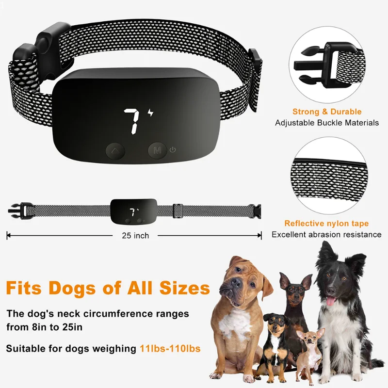 Rechargeable Bark Stopper Effective Stop Barking Automatic Anti Barking Dog Collar Waterproof Dog Collar Dog Accessories
Rechargeable Bark Stopper Effective Stop Barking Automatic Anti Barking Dog Collar Waterproof Dog Collar Dog Accessories