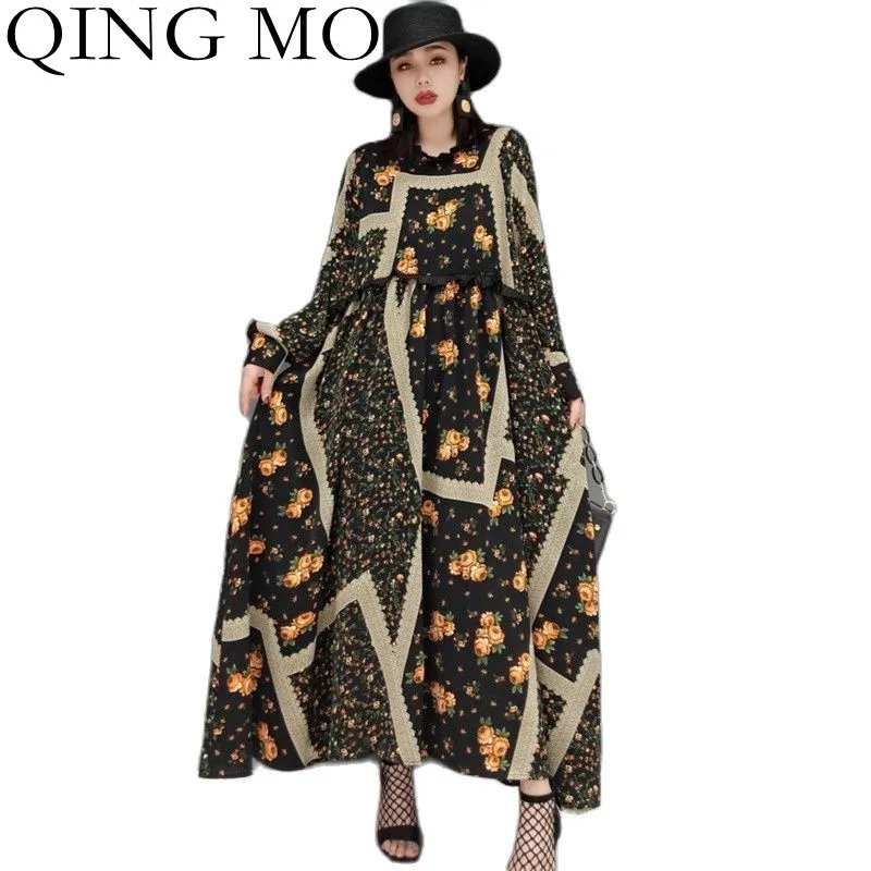 QING MO 2022 Spring New Round Neck Long-sleeved Dress Women Fashion Print Stitching High Waist Large Size Fluffy Dress ZWL2173
QING MO 2022 Spring New Round Neck Long-sleeved Dress Women Fashion Print Stitching High Waist Large Size Fluffy Dress ZWL2173