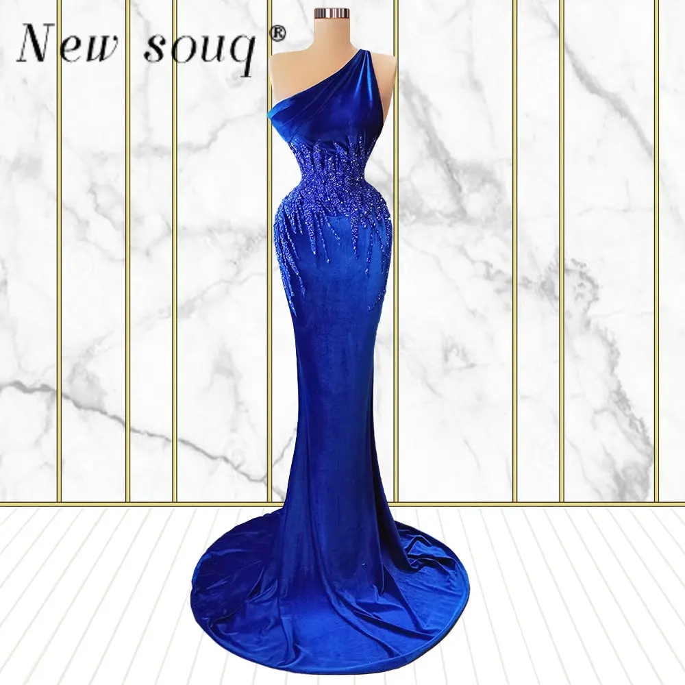 Royal Blue Long Velvet Mermaid Evening Dresses One Shoulder Arabic Aso Ebi Beaded Prom Party Gowns Formal Occasion Women Outfits
Royal Blue Long Velvet Mermaid Evening Dresses One Shoulder Arabic Aso Ebi Beaded Prom Party Gowns Formal Occasion Women Outfits