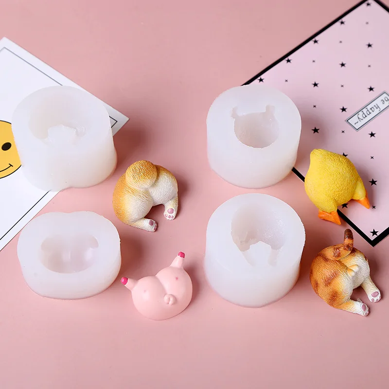 Silicone Mold Cute Animal Butt Cat Dog Duck DIY Aromatherapy Gypsum Car Air Vent Clip Ornament Matériel Resine Epoxy Moulds
Silicone Mold Cute Animal Butt Cat Dog Duck DIY Aromatherapy Gypsum Car Air Vent Clip Ornament Matériel Resine Epoxy Moulds