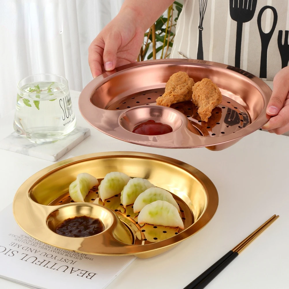 Rvs Knoedel Plaat Snack Fruitschaal Goud Voedsel Platter Met Verwijderbare Water Filter En Kruiden Dubbele Lade
Rvs Knoedel Plaat Snack Fruitschaal Goud Voedsel Platter Met Verwijderbare Water Filter En Kruiden Dubbele Lade
