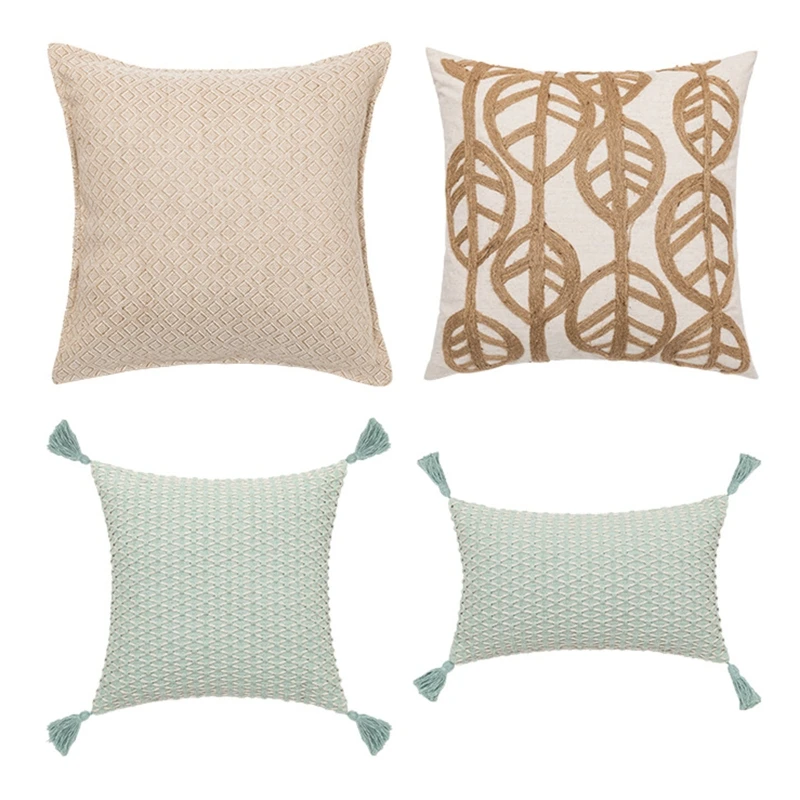 Bohemian Farmhouse Throw Pillow Case with Tassels Woven Jacquard Knitted Plaid Waffle Texture Decorative Cushion Cover K0AB
Bohemian Farmhouse Throw Pillow Case with Tassels Woven Jacquard Knitted Plaid Waffle Texture Decorative Cushion Cover K0AB