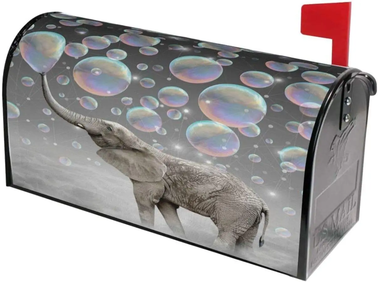 Funny Elephant with Bubble Grey Pattern Mailbox Covers Magnetic Mail Cover Letter Post Box 25.5x21 in Mailwrap for Outside Garde
Funny Elephant with Bubble Grey Pattern Mailbox Covers Magnetic Mail Cover Letter Post Box 25.5x21 in Mailwrap for Outside Garde