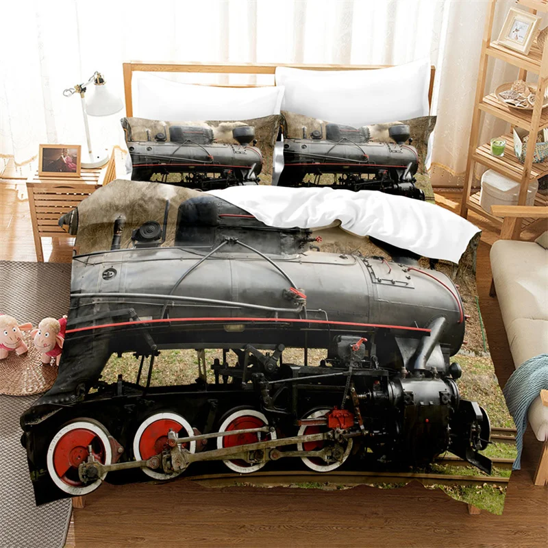 3D Rail Vehicles Duvet Cover Full Size Boys Steam Engine Bedding Set Microfiber Train Comforter Cover For Kids Teens Room Decor
3D Rail Vehicles Duvet Cover Full Size Boys Steam Engine Bedding Set Microfiber Train Comforter Cover For Kids Teens Room Decor