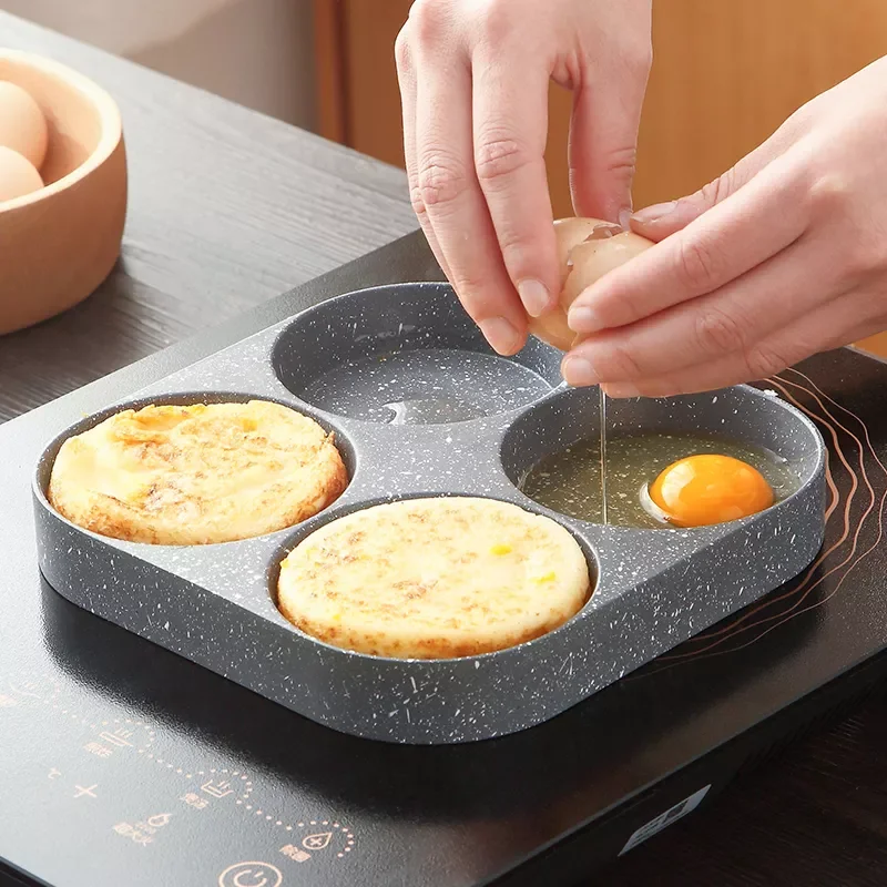 4 Holes Egg Frying Pan Multifunction Hamburger Steak Non Stick Pan High Quality Wooden Handle Cooking Pan Cooking Utensils
4 Holes Egg Frying Pan Multifunction Hamburger Steak Non Stick Pan High Quality Wooden Handle Cooking Pan Cooking Utensils