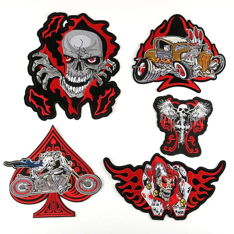 arge a ghost Skull head Ace of cloth stickers punk clothing DIY embroidered appliqués ironing sewing decorative Coat back patch
arge a ghost Skull head Ace of cloth stickers punk clothing DIY embroidered appliqués ironing sewing decorative Coat back patch