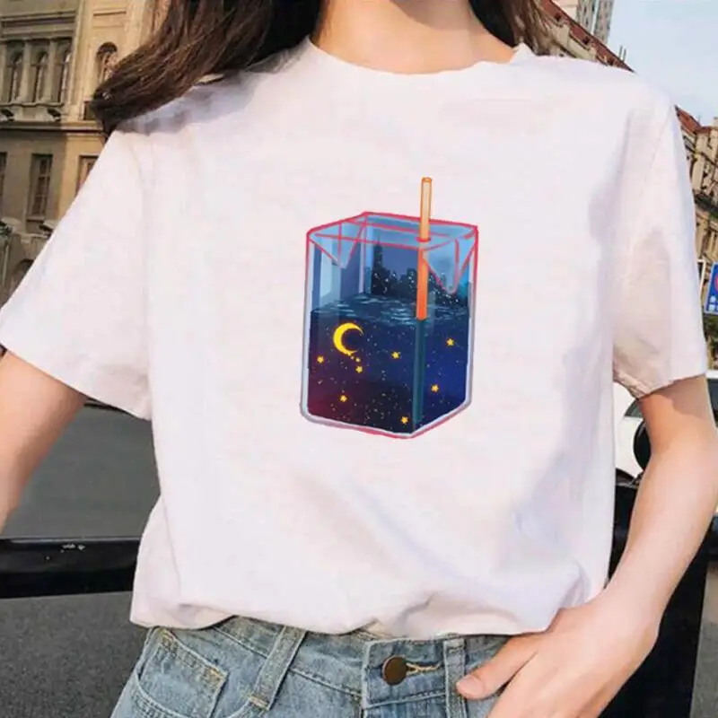Summer Tee Shirt Femme Starry Sky Drink Box Street Print Women Tshirt Short Sleeve Casual Harajuku Shirt Fashion Camiseta Mujer
Summer Tee Shirt Femme Starry Sky Drink Box Street Print Women Tshirt Short Sleeve Casual Harajuku Shirt Fashion Camiseta Mujer