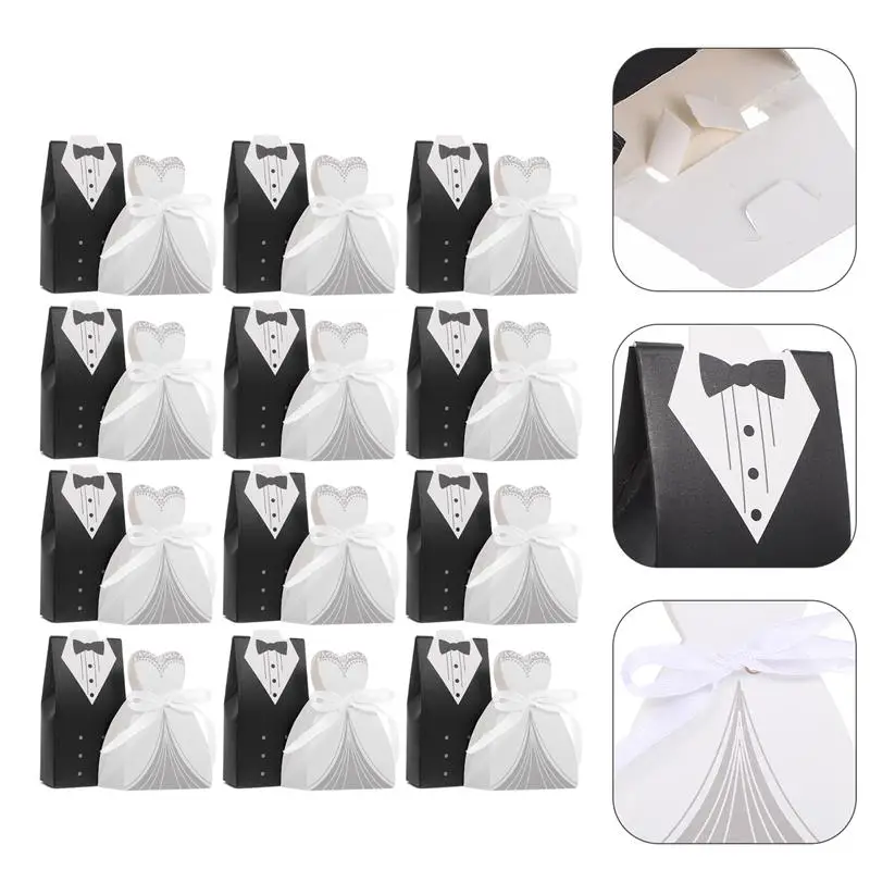 100pcs Decorative Bride Groom Designed Treat Boxes Chocolate Candy Storage Containers Candy Storage Cases for Wedding Party
100pcs Decorative Bride Groom Designed Treat Boxes Chocolate Candy Storage Containers Candy Storage Cases for Wedding Party