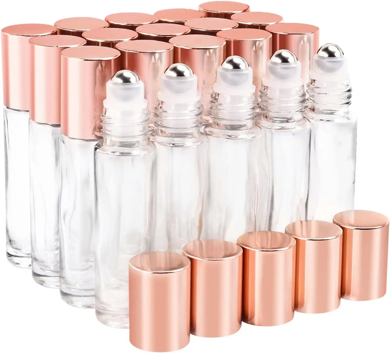 

5/10ml Roll on Perfume Bottle Sample Essential Oil Vials Glass Empty Roller Ball Refillable Liquid Travel Cosmetic Containers