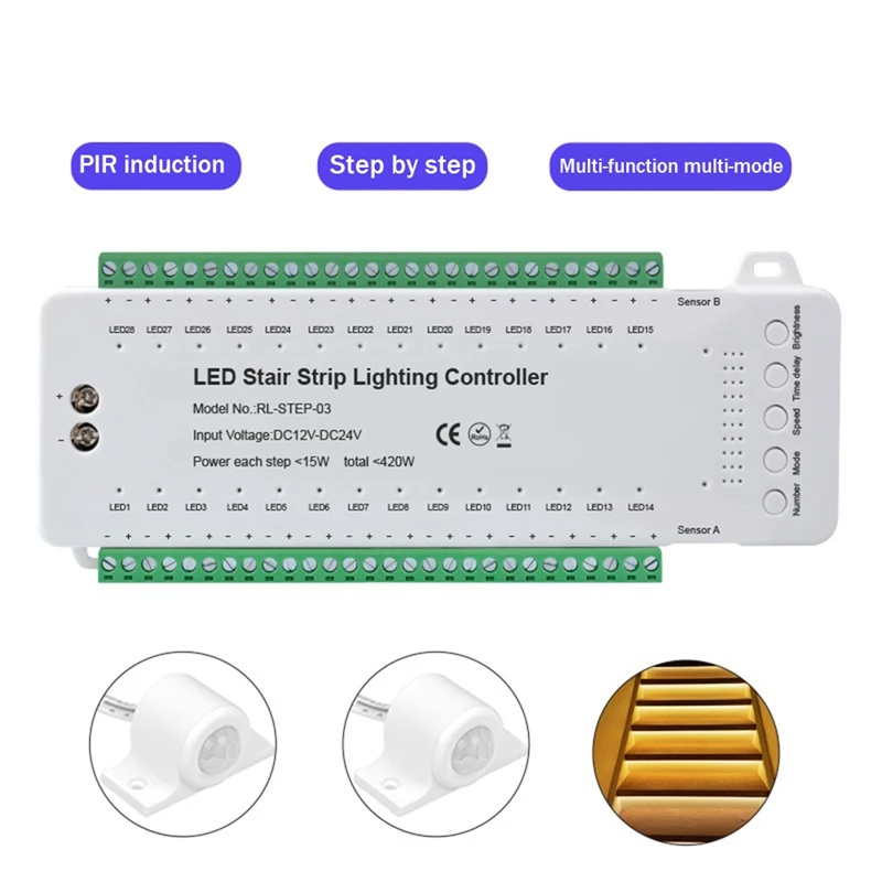 Stair LED Motion Sensor Controller Smart Stair Induction Controller Stair Sensor Controller
Stair LED Motion Sensor Controller Smart Stair Induction Controller Stair Sensor Controller