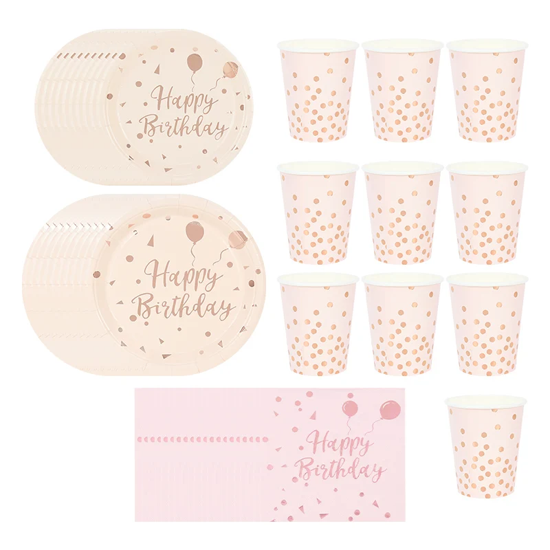 Rose Gold Party Disposable Tableware Paper Towel Cup Plate Wedding Table Decoration Baby Shower Happy Birthday Party Supplies
Rose Gold Party Disposable Tableware Paper Towel Cup Plate Wedding Table Decoration Baby Shower Happy Birthday Party Supplies