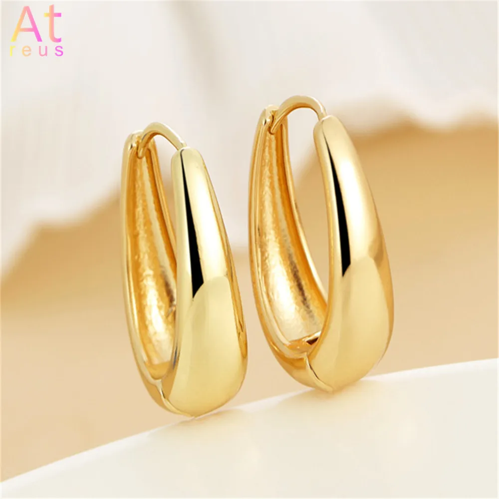 Luxury Gold/Silver Color Classic Copper Alloy Smooth Metal Hoop Earrings Woman Fashion Korean Jewelry Temperament Girl earrings
Luxury Gold/Silver Color Classic Copper Alloy Smooth Metal Hoop Earrings Woman Fashion Korean Jewelry Temperament Girl earrings