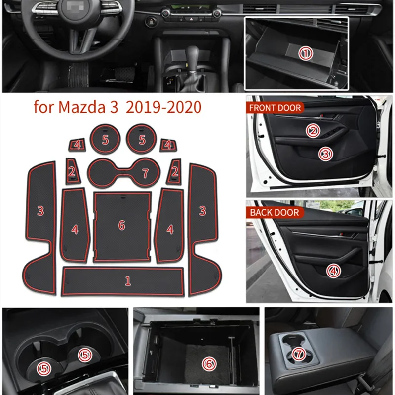 Gate Slot Pad Rubber Pad Cup Cushion Groove Mat For MAZDA 3 2019 2020 Holders Non-slip mats Car Accessories
Gate Slot Pad Rubber Pad Cup Cushion Groove Mat For MAZDA 3 2019 2020 Holders Non-slip mats Car Accessories