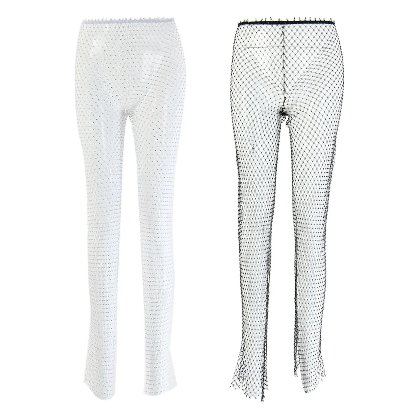 

Women Mesh Sheer Pants Cutout Fishnet Leggings Transparent New Fashion Trousers Beachwear for Daily Wear Disco Clothes Beach
