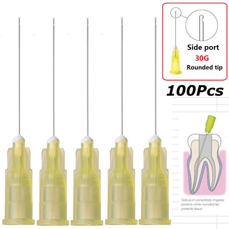 100pcs Dental Endo Irrigation Needle Tip 25G/27G/30GA 30G End-Closed Side Hole Endo Syringe Root Canal Washing Needle Tip 
100pcs Dental Endo Irrigation Needle Tip 25G/27G/30GA 30G End-Closed Side Hole Endo Syringe Root Canal Washing Needle Tip
