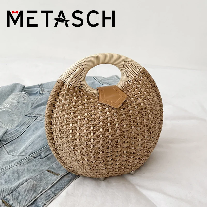 METASCH Round Straw Women Hand-Woven Handbags and Purses 2022 Summer Fashion Female Rattan Bag Small Casual Beach Totes
METASCH Round Straw Women Hand-Woven Handbags and Purses 2022 Summer Fashion Female Rattan Bag Small Casual Beach Totes