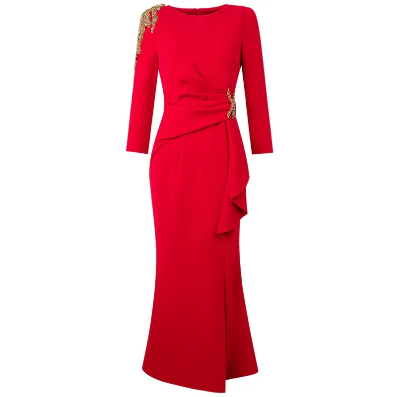 Elegant Dresses For plus size Women 2022 Luxury Designer evening long sleeve crystal beading classy Split mermaid maxi dress 5XL
Elegant Dresses For plus size Women 2022 Luxury Designer evening long sleeve crystal beading classy Split mermaid maxi dress 5XL