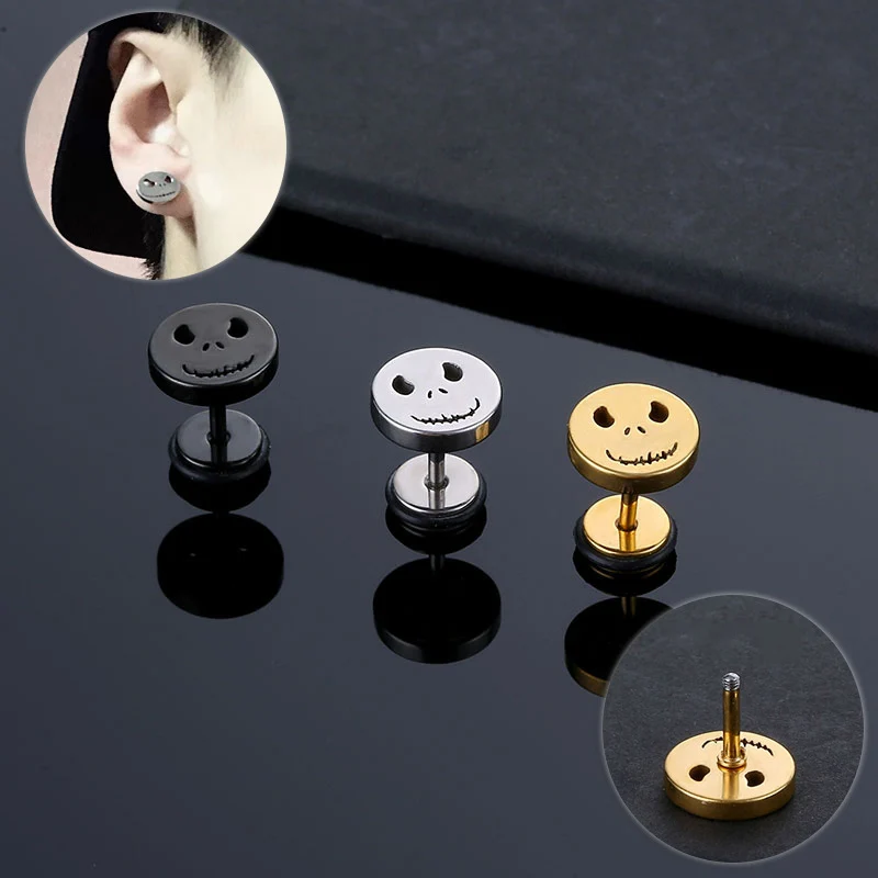 1Pcs New Skull Face Stainless Steel Earings Fashion Jewelry Women's Ear Stud Barbell Piercing Punk Men Earrings Ear Plug 10MM
1Pcs New Skull Face Stainless Steel Earings Fashion Jewelry Women's Ear Stud Barbell Piercing Punk Men Earrings Ear Plug 10MM
