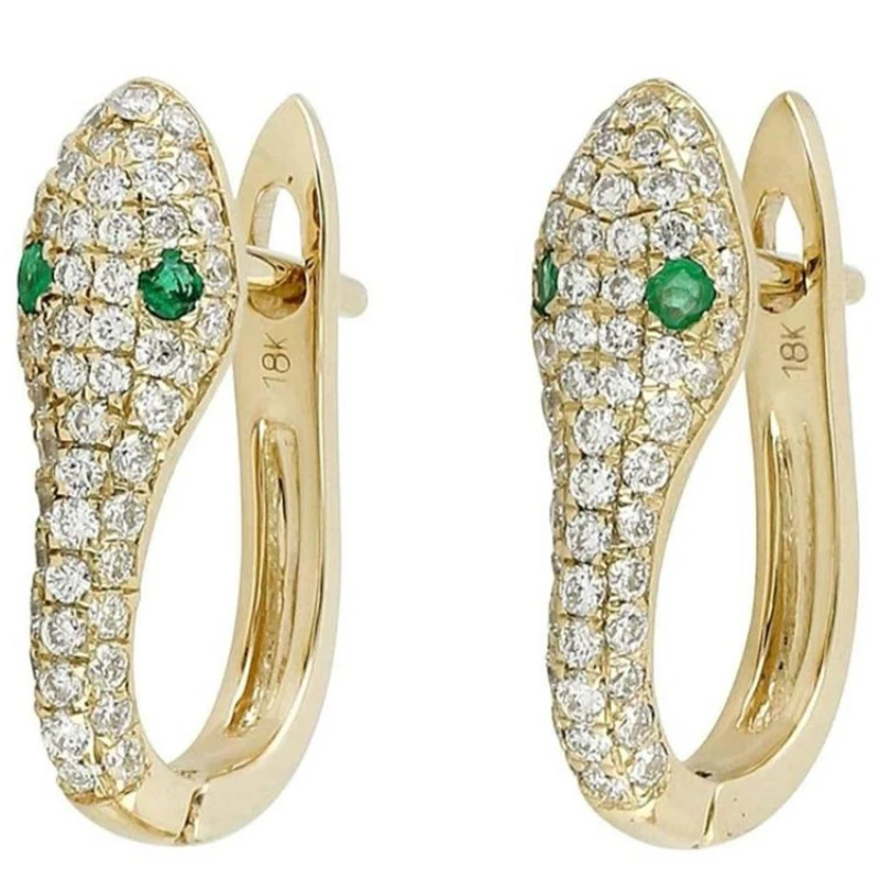 Best selling European and American inlaid rhinestone snake head green zircon eye earrings exquisite jewelry
Best selling European and American inlaid rhinestone snake head green zircon eye earrings exquisite jewelry