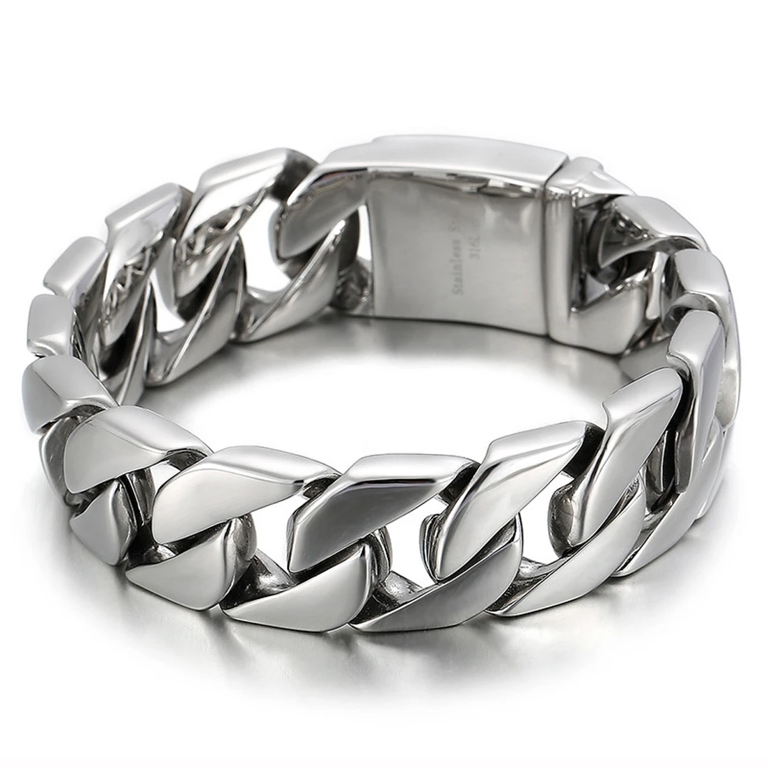 Granny Chic 20mm Wide Real 316L Stainless Steel Heavy Curb Cuban Link Chain Bracelet Bangle for Strong Men
Granny Chic 20mm Wide Real 316L Stainless Steel Heavy Curb Cuban Link Chain Bracelet Bangle for Strong Men
