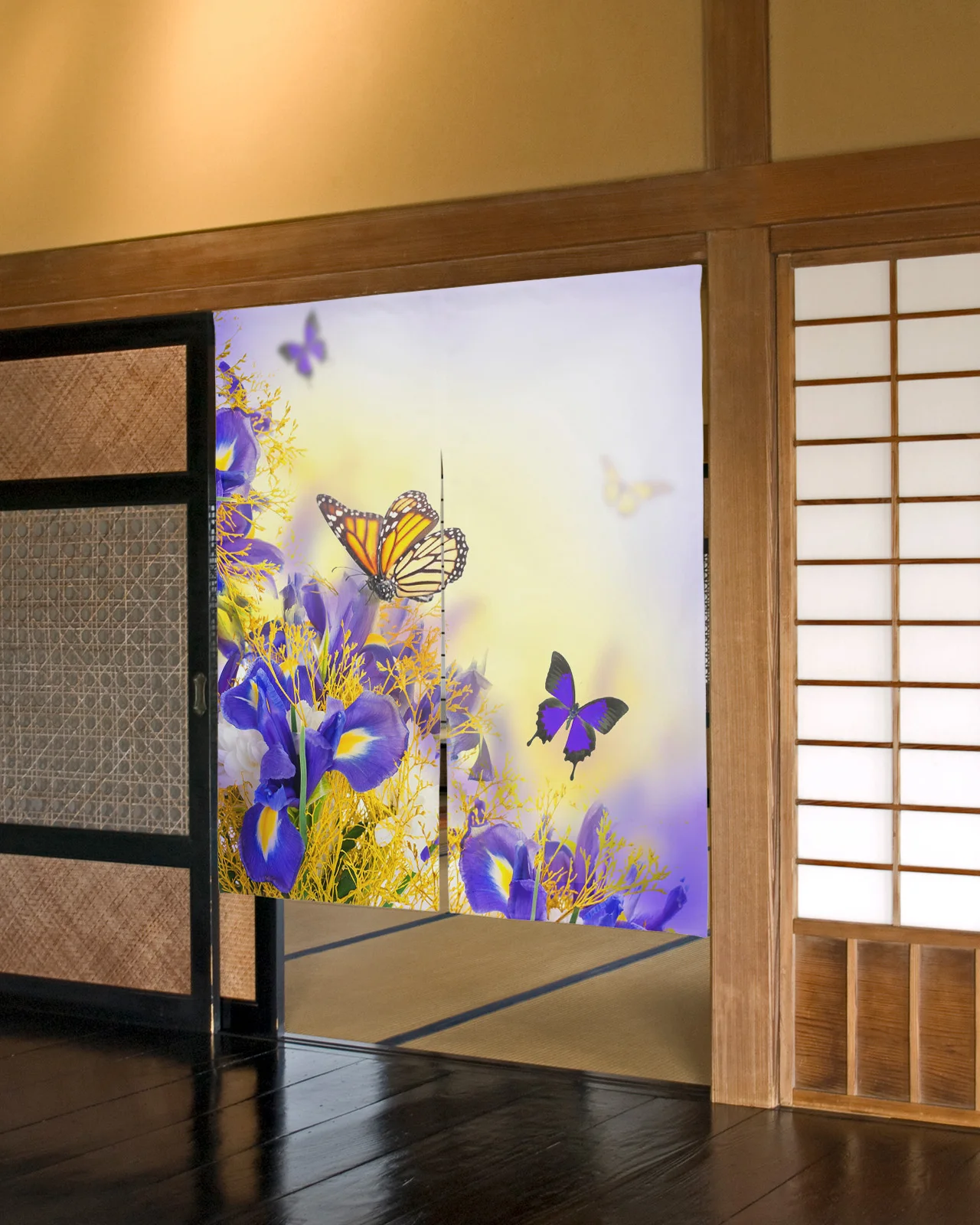 Iris Flower Butterfly Japanese Door Curtain Restaurant Kitchen Entrance Partition Curtains Customed Half-Curtain
Iris Flower Butterfly Japanese Door Curtain Restaurant Kitchen Entrance Partition Curtains Customed Half-Curtain