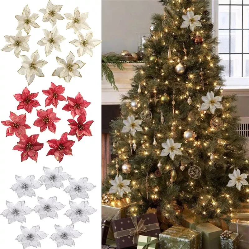 13/14/16cm Big Flower Head Glitter Artificial Silk Flower Christmas Tree Ornament Xmas Decoration New Year Decor Navidad 2022
13/14/16cm Big Flower Head Glitter Artificial Silk Flower Christmas Tree Ornament Xmas Decoration New Year Decor Navidad 2022