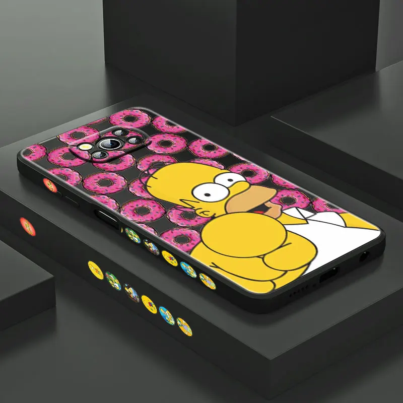 

Donut The Simpsons For Xiaomi POCO X3 NFC F3 GT M3 M2 Pro C3 X2 Mix4 11 Ultra Silicone Liquid Left Phone Case Fundas Coque Capa