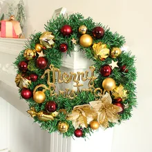 2023 Christmas Ball Wreath Decoration Fir Tree Garlands Front Door Hanging Ornament Wall Window New Year Home Decor Dropshipping