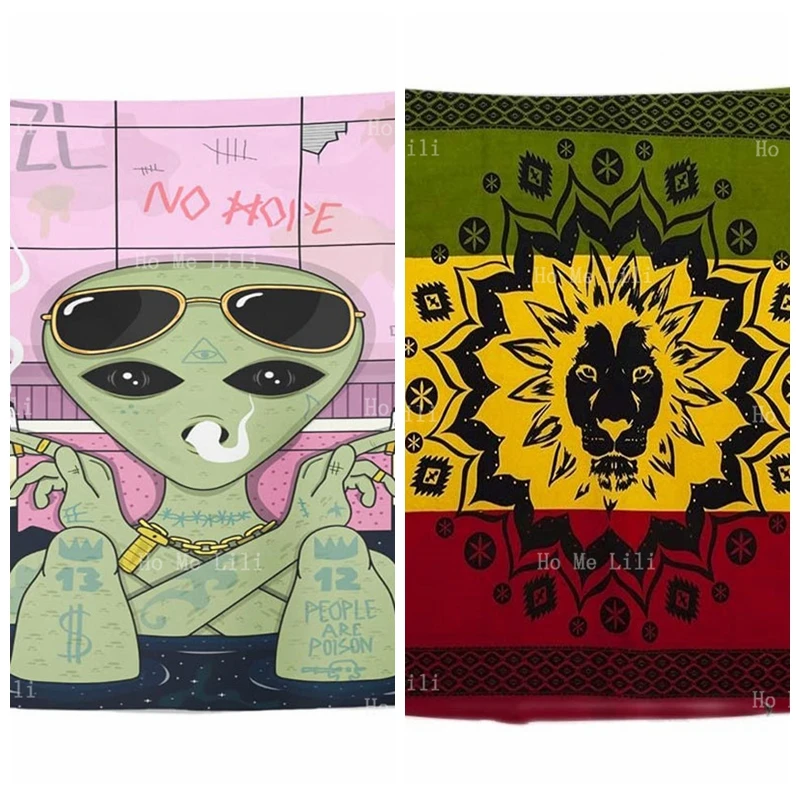 Trippy Stoner Aesthetic Glasses Alien Rasta Rastafarian Tapestry Lion Head Green Yellow Red Bob Wall Art For Living Room Bedroom
Trippy Stoner Aesthetic Glasses Alien Rasta Rastafarian Tapestry Lion Head Green Yellow Red Bob Wall Art For Living Room Bedroom