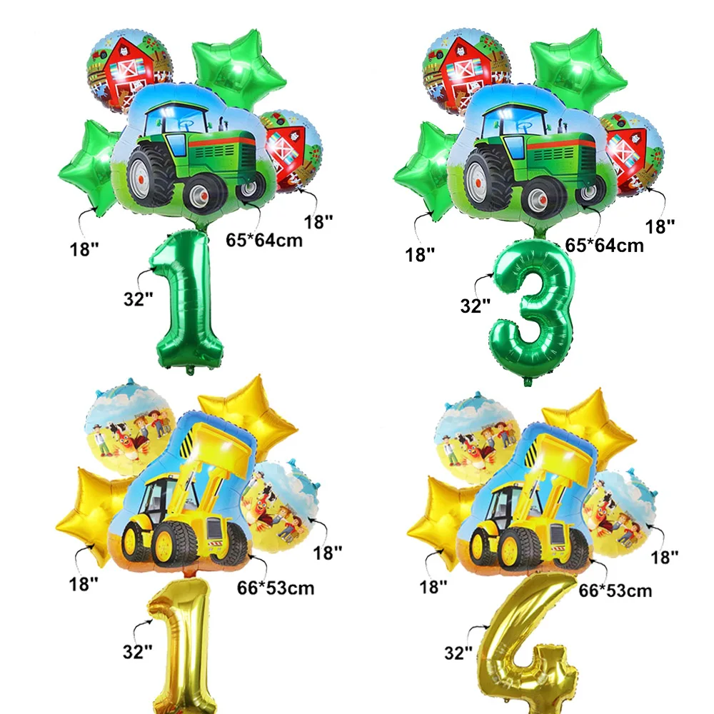 6pcs Cartoon Car Ballons Excavator Foil Balloons Tractor Balloon 32inch 1 2 3st Number Boy Gifts Birthday Party Decorations
6pcs Cartoon Car Ballons Excavator Foil Balloons Tractor Balloon 32inch 1 2 3st Number Boy Gifts Birthday Party Decorations