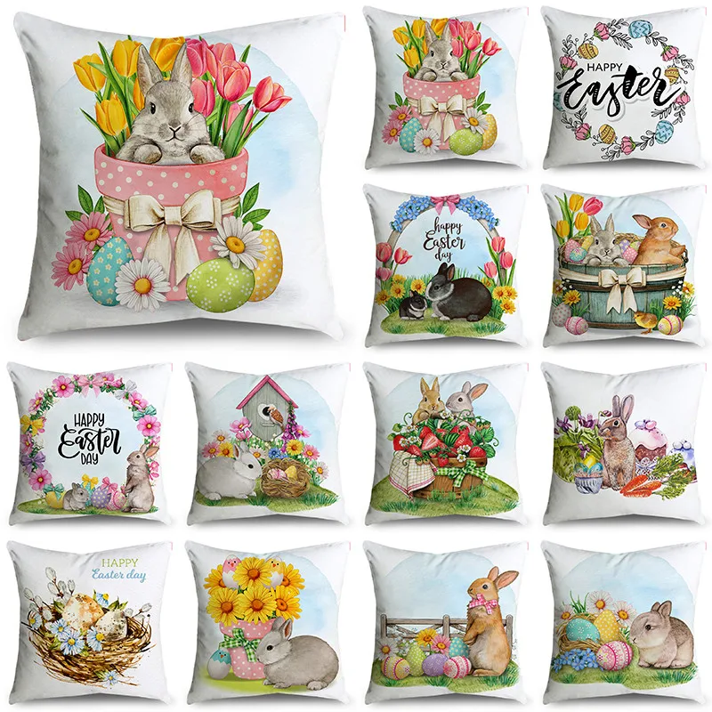NIGHTWISH Easter Egg Rabbit Flowers Pattern Pillowcase Sofa Bay Window Festive Atmosphere Decoration Cushion Cover 40/45/50cm
NIGHTWISH Easter Egg Rabbit Flowers Pattern Pillowcase Sofa Bay Window Festive Atmosphere Decoration Cushion Cover 40/45/50cm