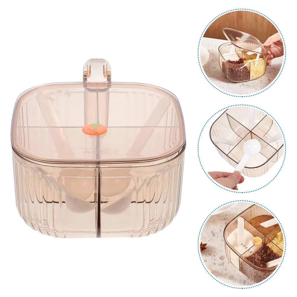 1 Set of Kitchen Storage Box Spice Box Multi-grid Seasoning Holder 4-Compartments Seasoning Holder Box
1 Set of Kitchen Storage Box Spice Box Multi-grid Seasoning Holder 4-Compartments Seasoning Holder Box