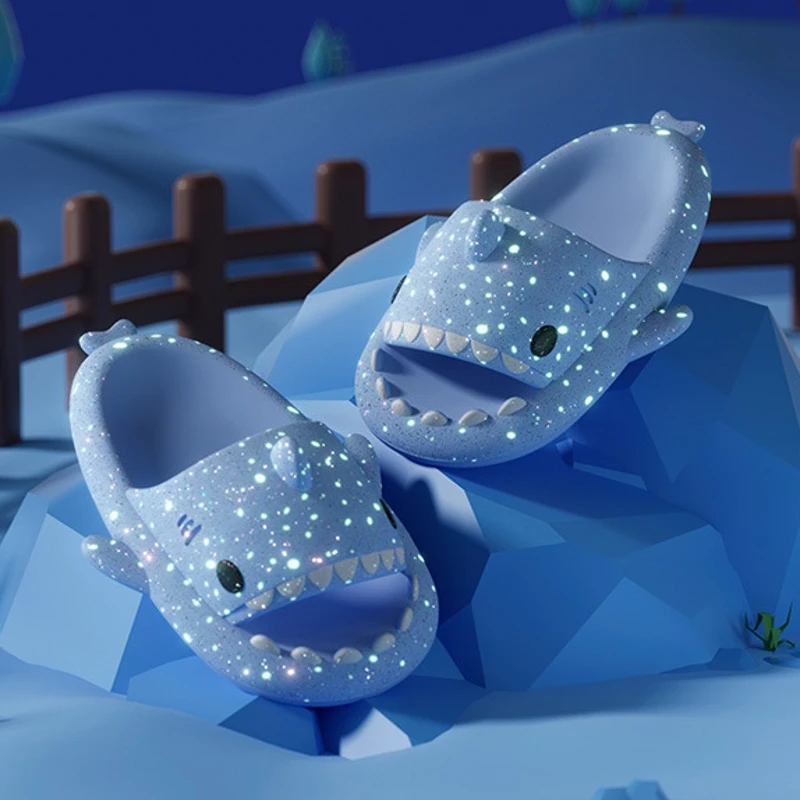 Fluorescence Shark Slippers Men Women Luminescent Thick-soled Slides Non-slip Flip Flops Couple Flat Shoes EVA Sandals
Fluorescence Shark Slippers Men Women Luminescent Thick-soled Slides Non-slip Flip Flops Couple Flat Shoes EVA Sandals