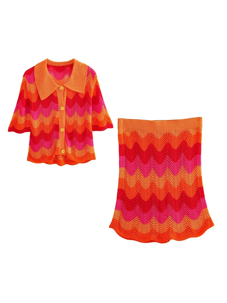 Kumsvag 2023 Women Summer Knitting 2-Pieces Sets Sweet Mesh Fabric Elastic Shirts Tops and Skirt Female Elegant Two Suits Cloth
Kumsvag 2023 Women Summer Knitting 2-Pieces Sets Sweet Mesh Fabric Elastic Shirts Tops and Skirt Female Elegant Two Suits Cloth