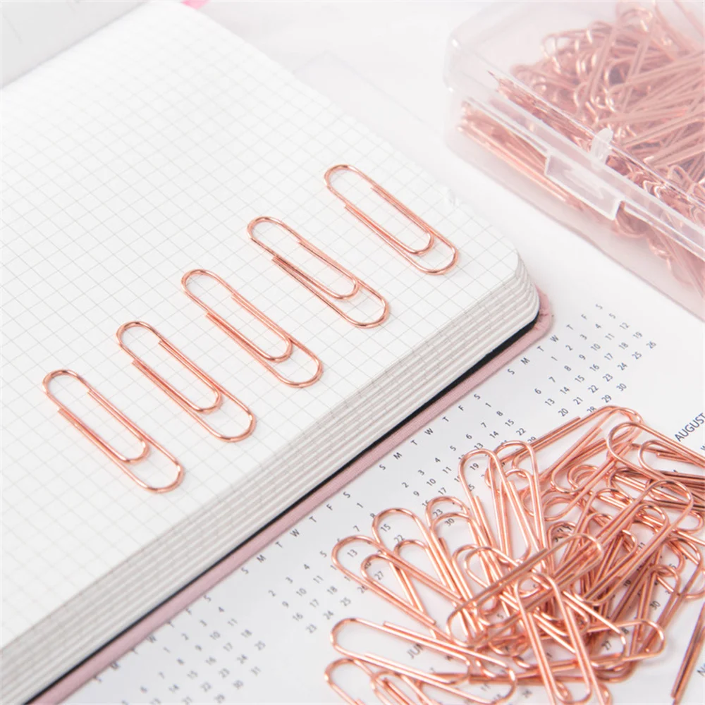 120pcs/box Rose Gold Paper Clips Tickets Holder Documents Clip School Accessories Office Binding Supplies Desk Accessories
120pcs/box Rose Gold Paper Clips Tickets Holder Documents Clip School Accessories Office Binding Supplies Desk Accessories