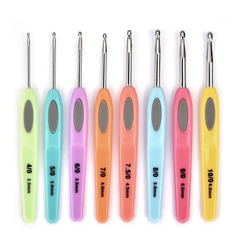 8/10pcs Colorful Soft Plastic Handle Crochet Hooks Needles Set 2.5-6mm Crochet For Weave Sewing Knitting Needles DIY Tool
8/10pcs Colorful Soft Plastic Handle Crochet Hooks Needles Set 2.5-6mm Crochet For Weave Sewing Knitting Needles DIY Tool