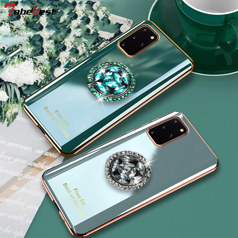 Силиконовый чехол для телефона Samsung Galaxy S22 S21 S20 Ultra FE S10 Lite S10E S9 Plus, мягкий чехол из ТПУ с кольцом на палец с покрытием и бриллиантами, 360
Силиконовый чехол для телефона Samsung Galaxy S22 S21 S20 Ultra FE S10 Lite S10E S9 Plus, мягкий чехол из ТПУ с кольцом на палец с покрытием и бриллиантами, 360