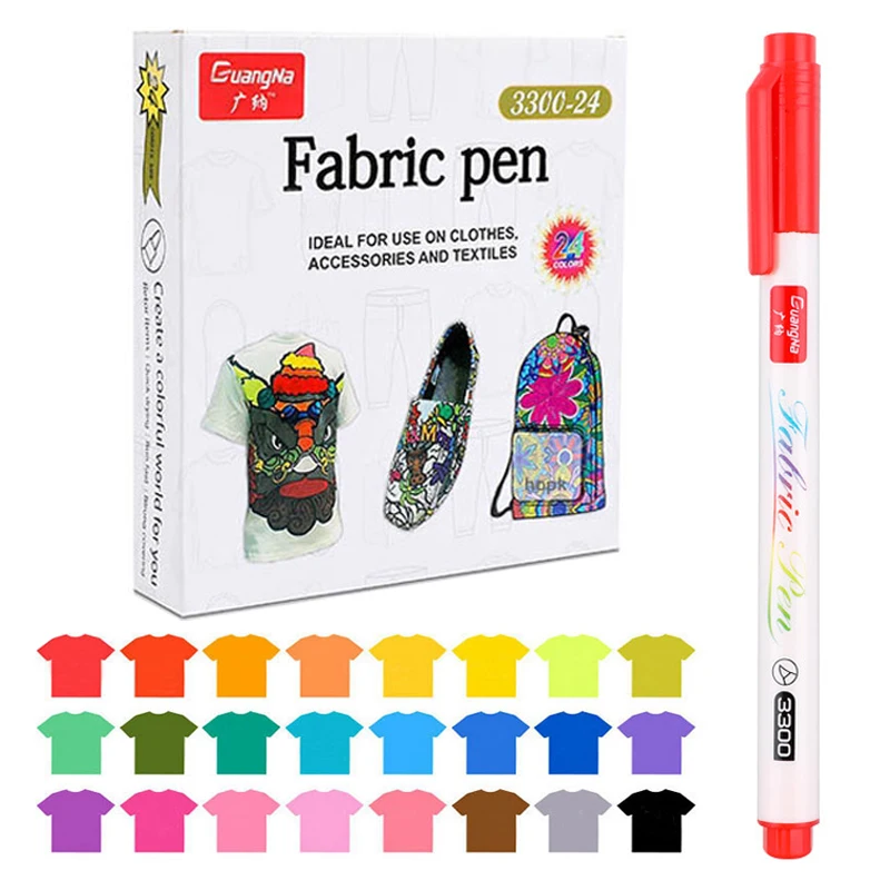 12/24 Color Fabric Markers Pens Set Permanent Clothes Textile Marker Fabric Paint Pen DIY Crafts T-shirt Pigment Painting Pen
12/24 Color Fabric Markers Pens Set Permanent Clothes Textile Marker Fabric Paint Pen DIY Crafts T-shirt Pigment Painting Pen
