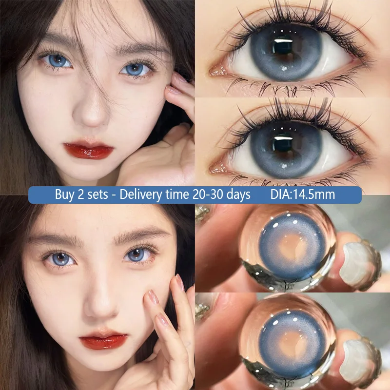 

Цветные контактные линзы MILL CREEK 2 шт. с голубыми глазами при близорукости корейские мягкие круглые большие глазки контактные школьники Быстрая доставка