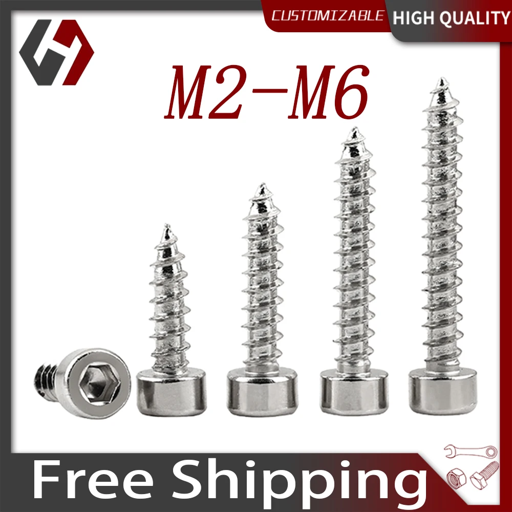 10/20/50/100Pcs 304 Stainless Steel Hexagon Socket Head Tapping Screws M2M3M4M5M6 Drywall Pc Computer Accessories Case Hardware
10/20/50/100Pcs 304 Stainless Steel Hexagon Socket Head Tapping Screws M2M3M4M5M6 Drywall Pc Computer Accessories Case Hardware